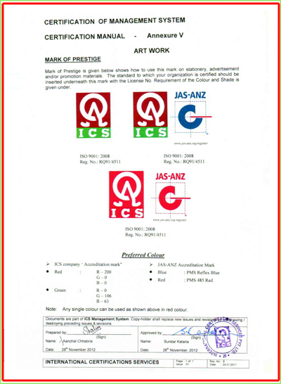 ISO Certificate